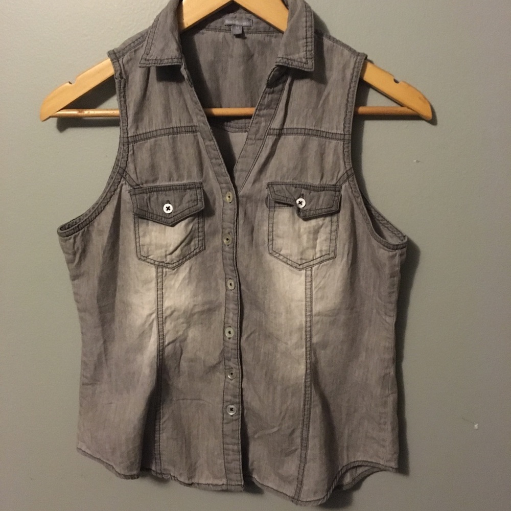 Button front tank top